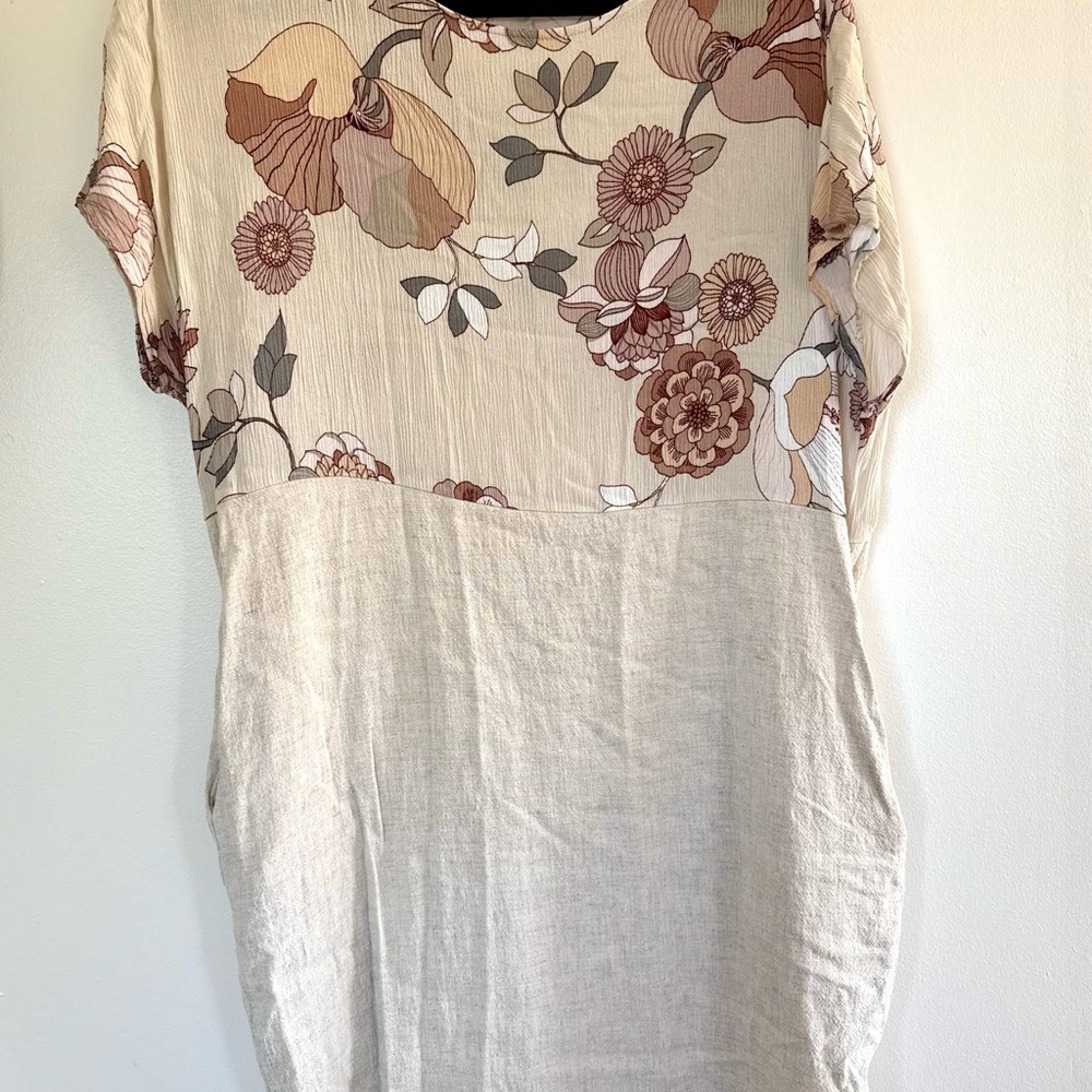 Cream and beige flower dress